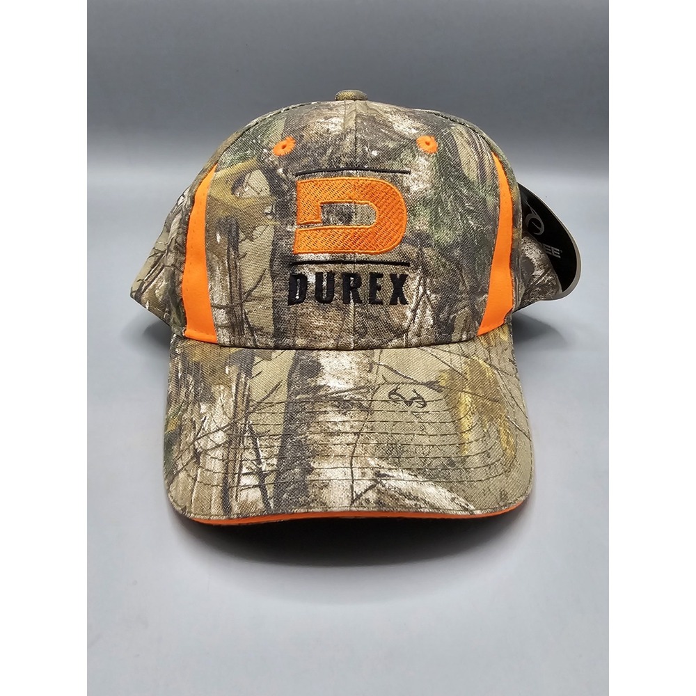 Realtree Durex Camo Blaze Orange Strap Adjustable Strap‎ Hat Cap NWT